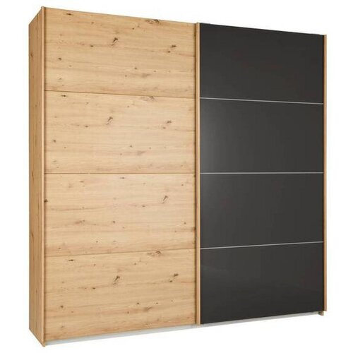 Modern Living Omara Z Drsnimi Vrati Quadra, Hrast, Bazaltno Steklo Cene