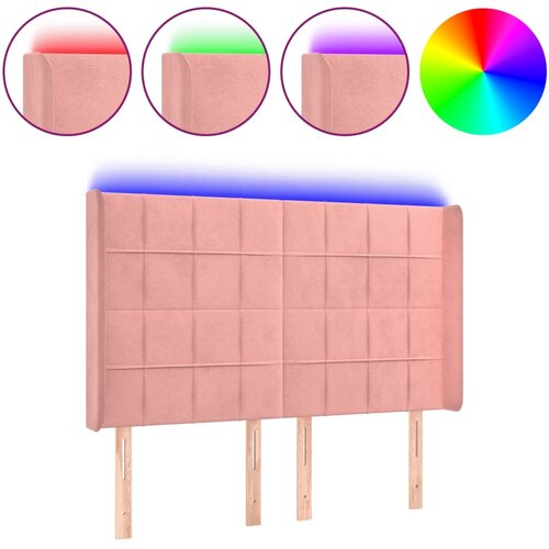 Maison Chic led posteljno vzglavje - vzglavna omarica - nočna omarica roza 147x16x118/128 cm žamet, (21711859) Cene