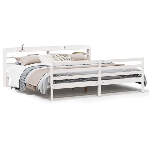 vidaXL Okvir kreveta s uzglavljem bijeli 180 x 200 cm masivna borovina Cijene