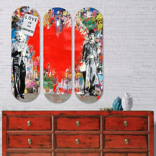 Wallity 3KY3812 multicolor decorative mdf painting (3 pieces) Cene