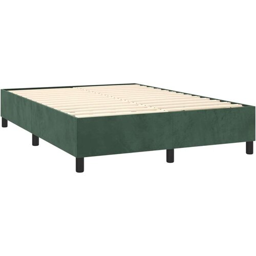 vidaXL Box spring postelja z vzmetnico temno zelen 140x190 c Cene