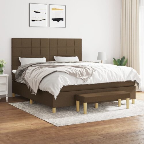 The Living Store Box spring postelja z vzmetnico temno rjava 180x200 cm blago - Box Spring Postelja, (21516080) Slike