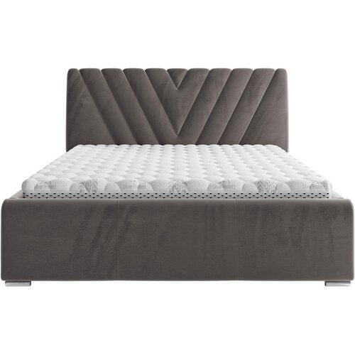 Boxxx OBLAZINJENA POSTELJA 160 cm x 200 cm , tekstil temno siva Slike