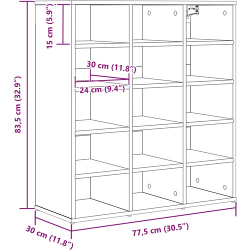 VidaXL ormar za cipele s policom s pohranom 52.5 x 30 x 50 cm konstruirano drvo Slike