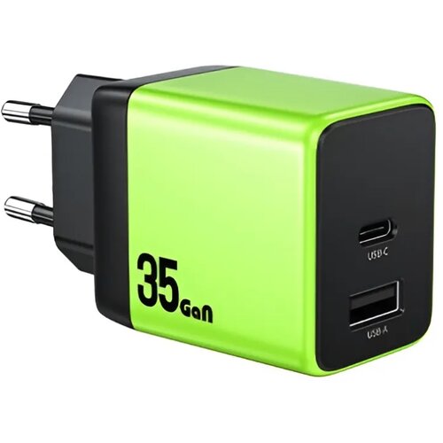 WEKOME WP-U36 super brzi strujni gan punjač, 2-porta usb (3.0 i 3.1 tip c) 35W, zeleni Cene