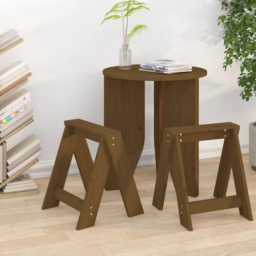 vidaXL Stolčka 2 kosa medeno rjava 40x40x45 cm trdna borovina Cene