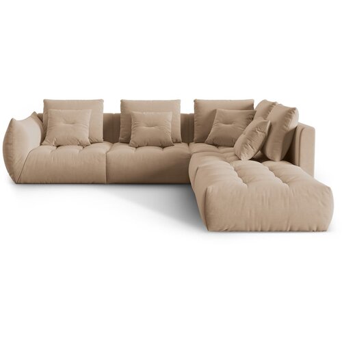 Micadoni Bež kutna garnitura od boucl&amp;eacute; tkanine (s desnim kutom) Bloom &amp;ndash; Home Slike