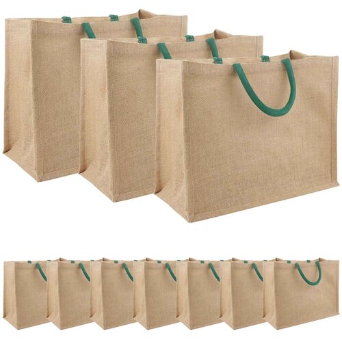  Torbe od jute 10 Prirodna i zelena 42 x 33 x 19 cm 100% Jut Cijene