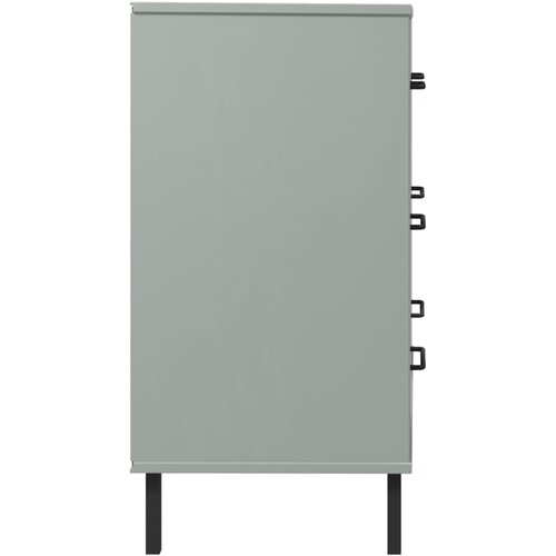  Komoda s 3 ladice siva 77 x 40 x 79,5 cm od masivnog drva OSLO Slike