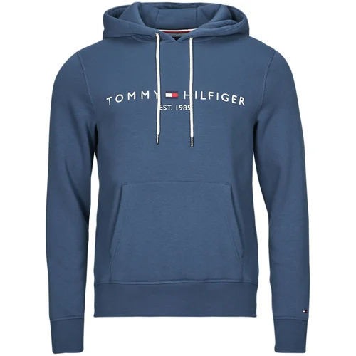 Tommy Hilfiger Puloverji TOMMY LOGO HOODY Modra