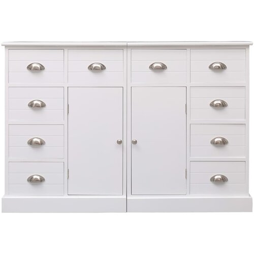 Maison Chic Komoda - Predalnik z 10 predali bela 113x30x79 cm les, (21719817) Cene