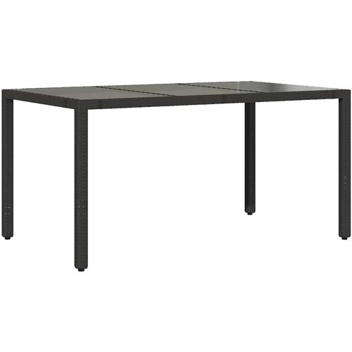  7-dijelni vrtni bistro set od poliratana s jastucima crni Crna 150 x 90 x 75 cm Slike