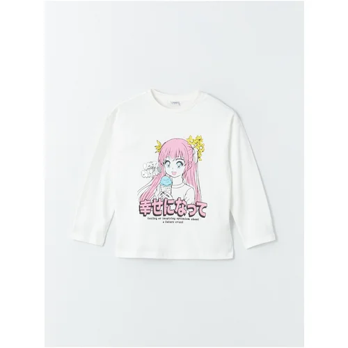 LC Waikiki Crew Neck Printed Long Sleeve Girls' T-Shirt