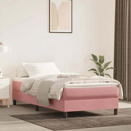  za krevet s oprugama ružičasti 80x200 cm baršunasti