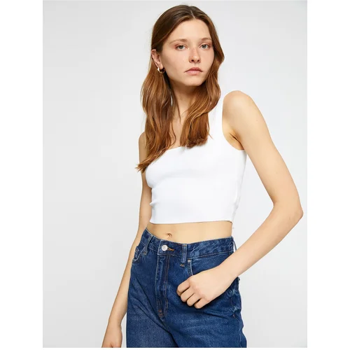  Crop Tank Top Thick Strap Square Collar