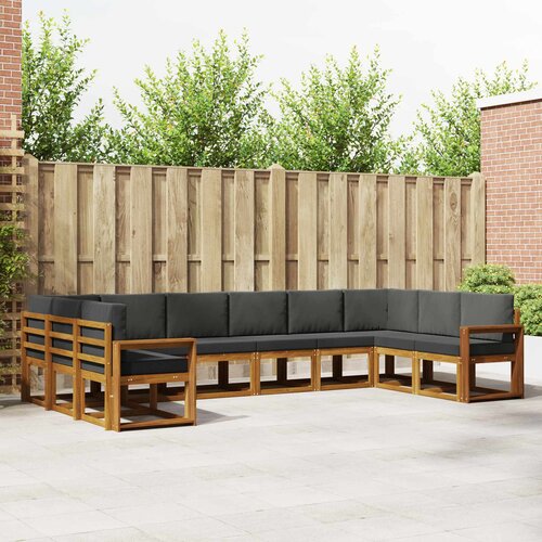  Set vanjskih sofa 10 kom. Prirodna i antracit Smeđa 363 x 191,5 x 73 cm Cene