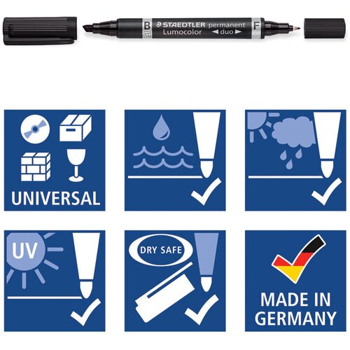  permanentni obostrani 0,6 i 1,5mm lumocolor staedtler 348-3 plavi Slike