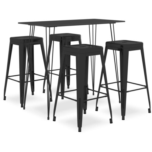 VidaXL 5-dijelni barski set crni Slike