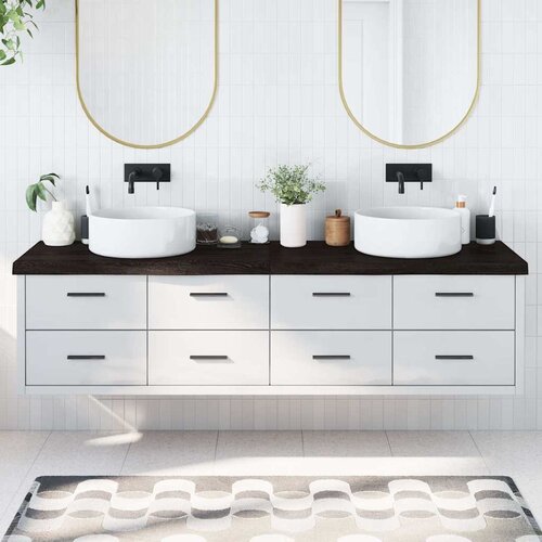  Kupaonska radna ploča tamnosmeđa 200x60x(2-6) cm tretirano drvo Cene