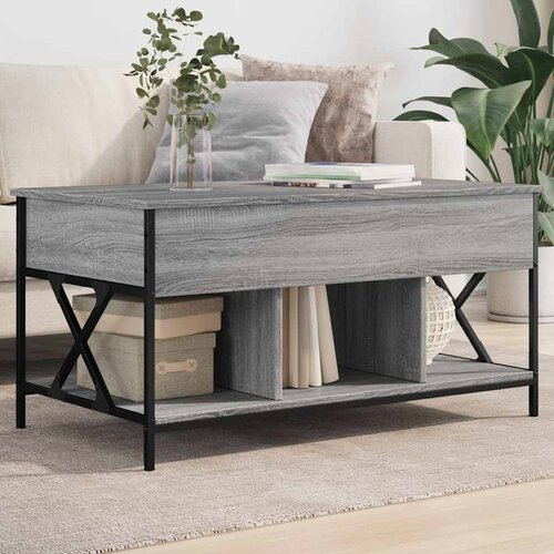  Stolić za kavu siva boja hrasta 100x55x50 cm od drva i metala Cene