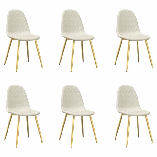 Maison Chic Jedilni stoli - Vzorci stoli 6 kosov kremno bel žamet A1196, (22032262) Cene