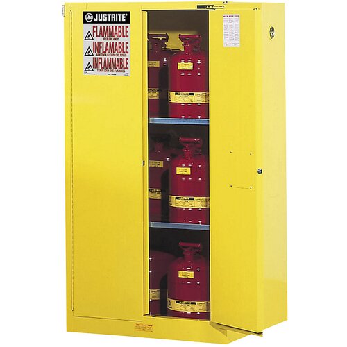 Justrite FM varnostna omara, VxŠxG 1651 x 864 x 864 mm, samozapiralna vrata, za vodi škodljive snovi, rumena Cene