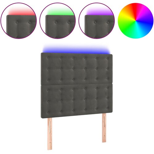  LED uzglavlje tamnosivo 90x5x118/128 cm bar&amp;scaron;unasto Slike