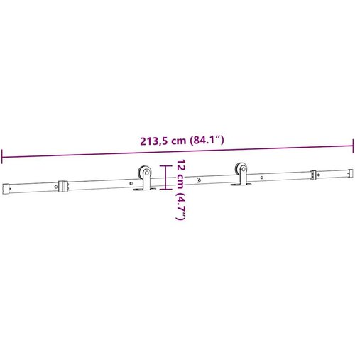 VidaXL Pribor za klizna vrata 213,5 cm čelični crni Slike