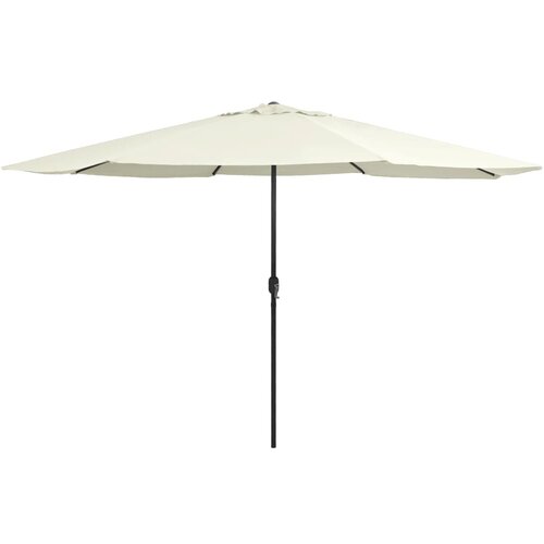  Vrtni suncobran s metalnim stupom 390 cm pje&scaron;čano bijeli Cijene