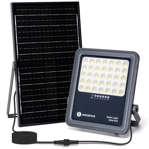 Aigostar led prigu&scaron;iva solarni reflektor LED/200W/3,4V IP65 + daljinski upravljač Cene