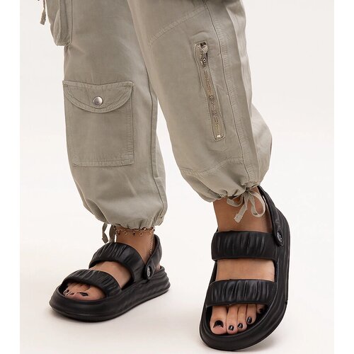 Gemre Black foam sandals with Coreia ruching Slike