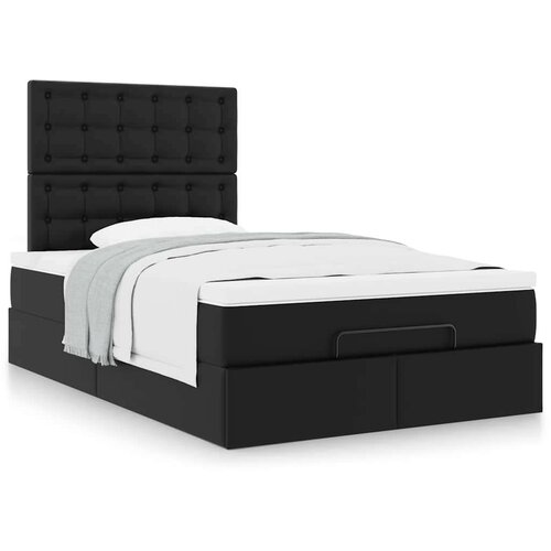 VidaXL Otomanski okvir kreveta s madracem crni 120x200cm umjetna koža Slike