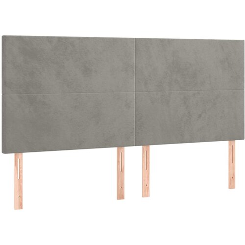 Maison Chic Posteljno vzglavje - Vzglavna omarica 4 kosa svetlo siv 80x5x78/88 cm žamet, (22077092) Slike