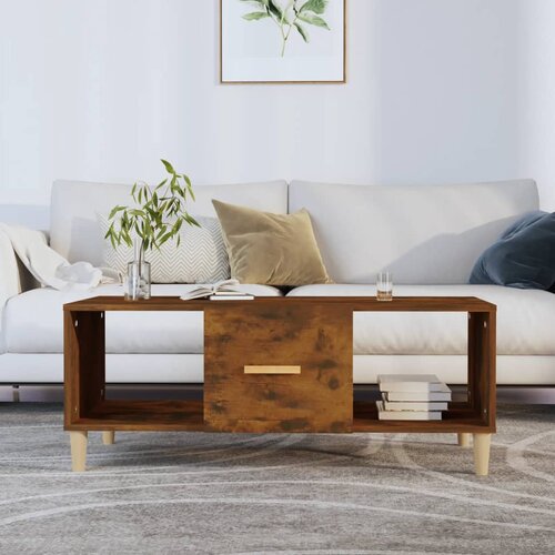 The Living Store Klubska mizica dimljeni hrast 102x50x40 cm inženirski les - Klubska Mizica, (21575148) Cene
