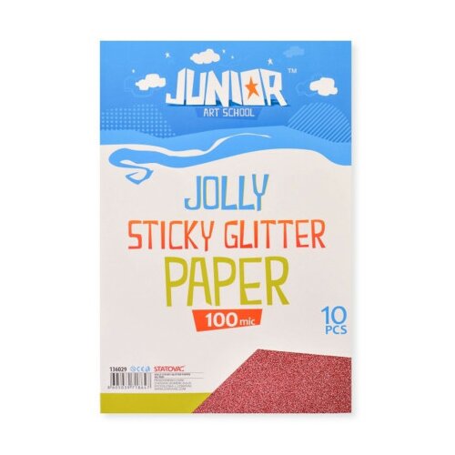 Jolly sticky glitter paper, papir samolepljivi, crvena, A4, 100mik, 10K ( 136029 ) Cene