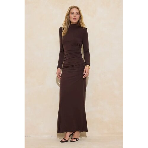 Trendyol Modest Ženska haljina Tctss25Db00015, Braon Slike
