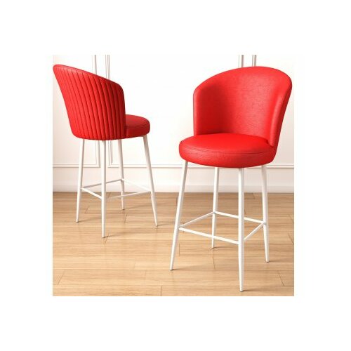 HANAH HOME set 6 barskih stolica uras red white Slike