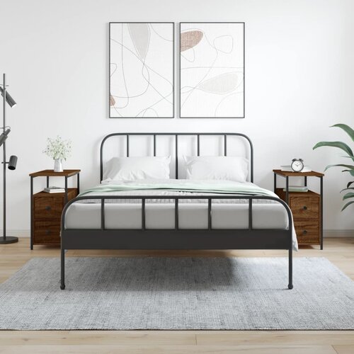 VidaXL Noćni ormarići 2 kom boja hrasta 30x60x60 cm konstruirano drvo Slike