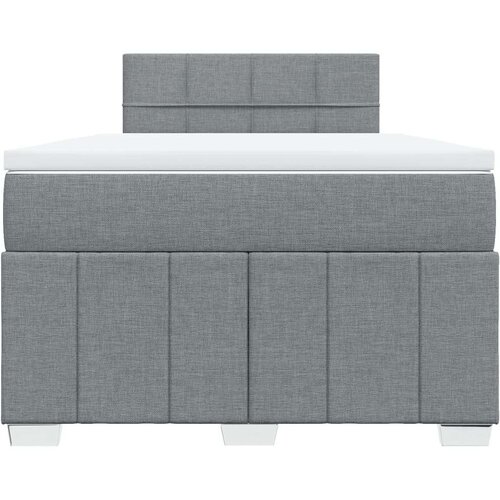 vidaXL Boxspring postelja z vzmetnico svetlo siva 120x190 cm blago Cene