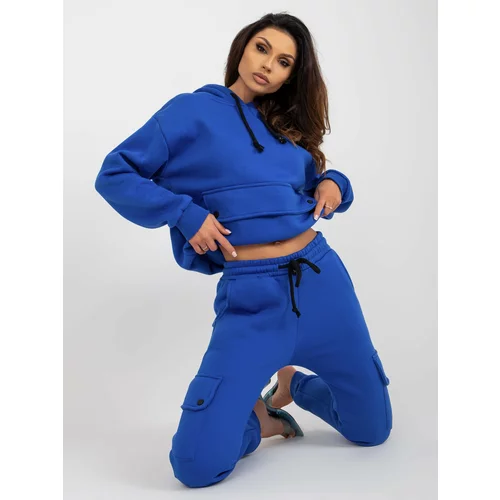Fashion Hunters Cobalt blue women's tracksuit with insulation
