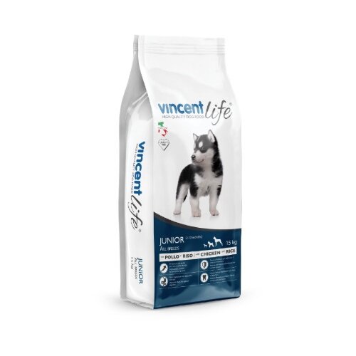 Vincent life hrana za pse junior all breeds - piletina i pirinač 15kg Cene