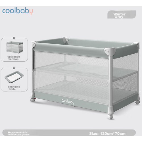  Coolbaby Prenosivi krevetac za bebe, Sivi Slike