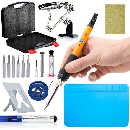 Rosfix SET ELEKTRIČNA SPAJKALNA POSTAJA OP60W &ndash; 60W, 200&ndash;450&deg;C, 8 NASTAVKOV, PODSTAVEK | 220V, EU VTIČ, (5000075809) Cene