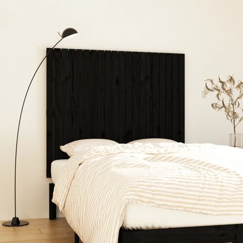 VidaXL Uzglavlje za krevet Crno 127,5x3x110 cm od masivne borovine Slike