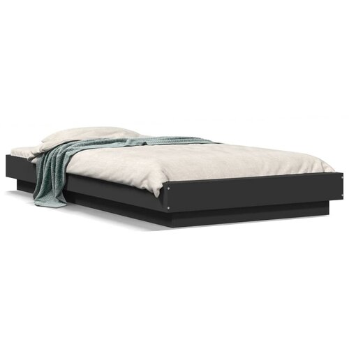 VidaXL Okvir za krevet crni 90x200 cm konstruirano drvo Slike