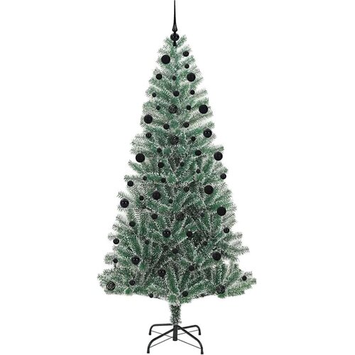 VidaXL Umjetno Božićno Drvo s Snježnim Flokom i LED Svjetlom 210 cm Slike