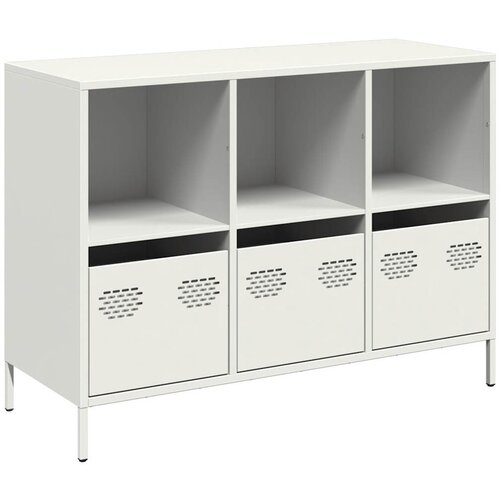 vidaXL Komoda bela 101,5x39x73,5 cm hladno valjano jeklo, (21746912) Cene