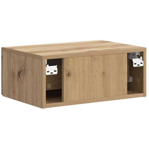  Noćni ormarić za montažu na zid s ladicama 2 pcs Hrast artisan Slike