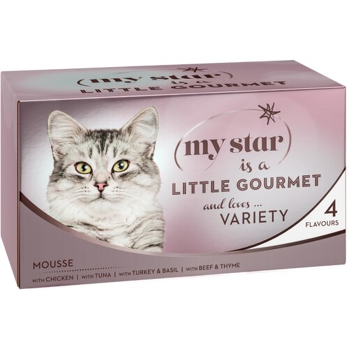 My Star Mousse Gourmet pločevinka 12 x 85 g - Me&amp;scaron;ano pakiranje (4 vrste) Slike