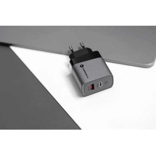 Forcell F-Energy GaN omrežni polnilec &amp;ndash; 45 W s priključkoma: USB C in USB A s PD in QC 4.0 polnjenjem Slike